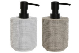 DKD Home Decor Dosificador Beige Blanco 9 x 17 x 10.5 cm (6 Unidades) Materiales Resina y ABS
