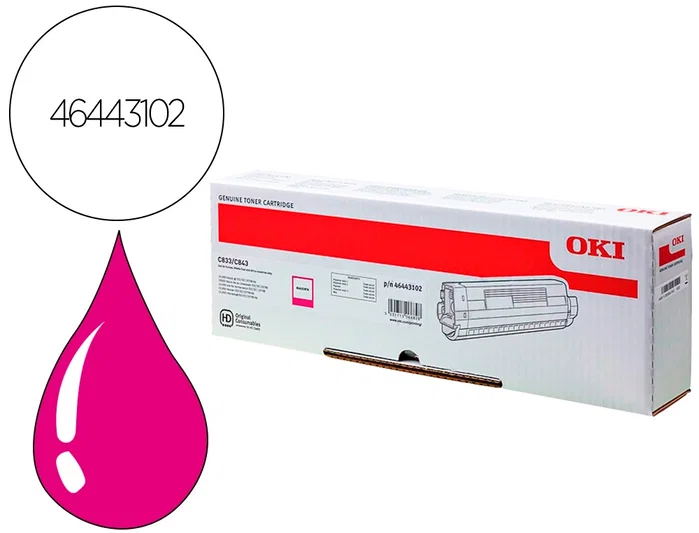 OKI 46443102 Cartucho de Tóner Magenta XL