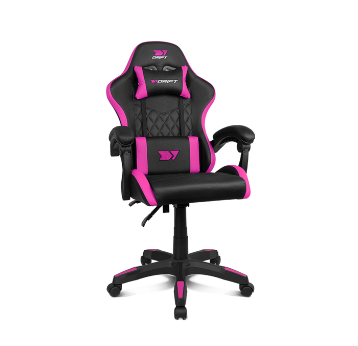 DRIFT Silla Gaming DR35 para PC, Asiento Acolchado Ergonómico con Cojín Lumbar y Cervical, Respaldo Reclinable hasta 135º, Negro/Rosa DRIFT Silla Gaming DR35 para PC, Asiento Acolchado Ergonómico con Cojín Lumbar y Cervical, Respaldo Reclinable hasta 135º, Negro/Rosa