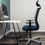 PIQUERAS Y CRESPO Silla de oficina Zulema con mecanismo Sincro/Traslack, Gris oscuro y Blanco