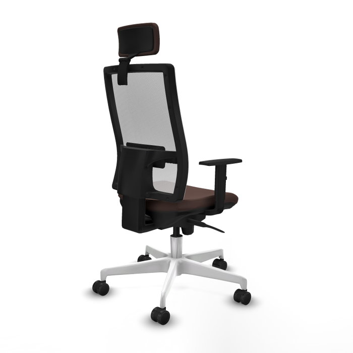 PIQUERAS Y CRESPO Silla de oficina Horna con mecanismo Sincro Marrón oscuro y Blanco PIQUERAS Y CRESPO Silla de oficina Horna con mecanismo Sincro Marrón oscuro y Blanco