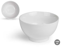 Vessia Bol Porcelana Blanco 1300Ml 18x10x18 cm Apto Lavavajillas Microondas (Set de 16)