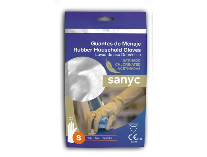 Blanca Guantes de Látex Satinados Antideslizantes Sin Polvo Talla Pequeña Paquete de 2 Guantes de Protección EPI Cat. III
