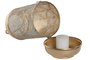 DKD Home Decor Set de 3 Portavelas Metálicos Dorado y Blanco