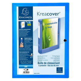 Exacompta Carpeta De Proyectos Krea Cover 40 mm Cierre Con Clip A4 Pp Azul