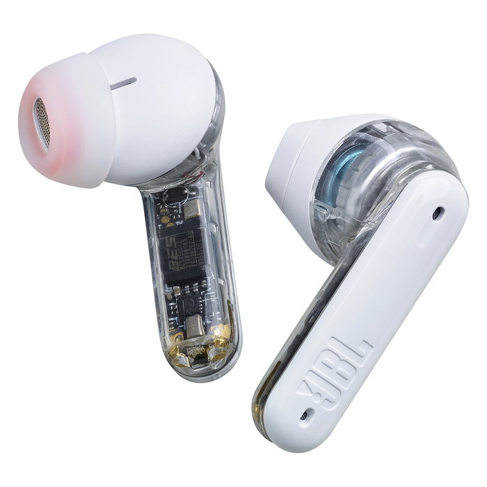 JBL Tune Flex True Wireless Auriculares Intrauditivos con Cancelación Activa de Ruido (ANC), Bluetooth 5.2, IPX4, Blanco Fantasma