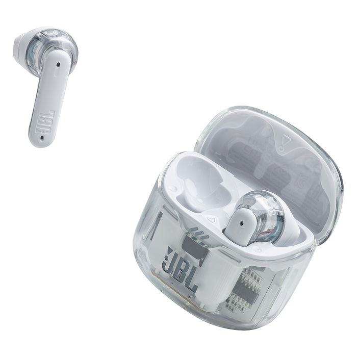 JBL Tune Flex True Wireless Auriculares Intrauditivos con Cancelación Activa de Ruido (ANC), Bluetooth 5.2, IPX4, Blanco Fantasma