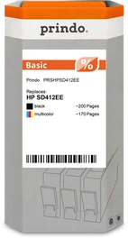 Prindo Basic Multipack Negro/Varios Colores ~370 Páginas Compatible con HP 350+351