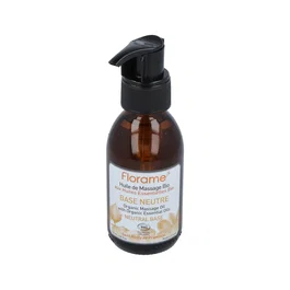 FLORAME Aceite de Masaje Base Neutra 120ml - Ecológico ECOCERT - Aceites de Oliva, Sésamo, Almendra y Albaricoque