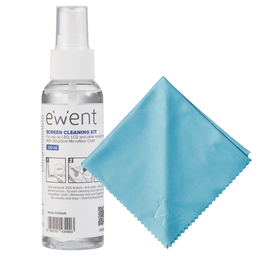 Ewent EW5668 Kit Limpieza Pantallas 100ml Paño Microfibra 20x20cm