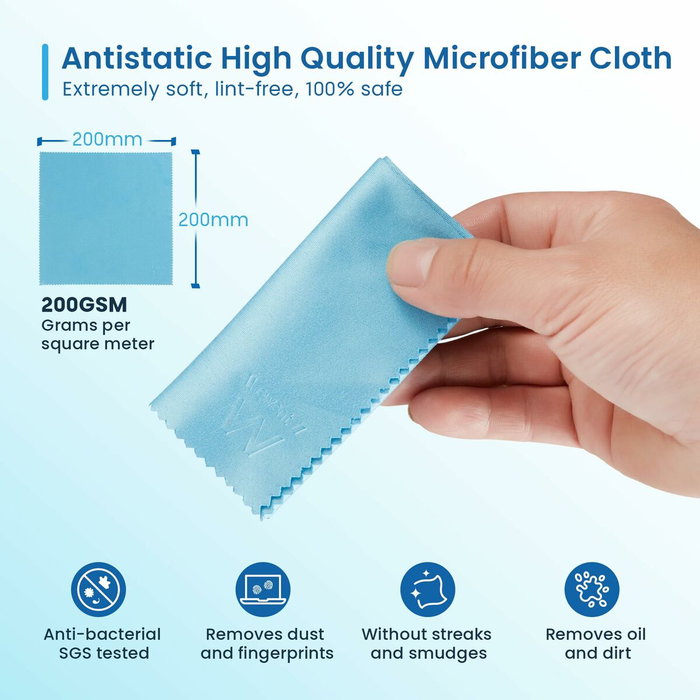 EWENT Kit de Limpieza de Pantallas EW5668 con Solución de 100 ml y Paño de Microfibra