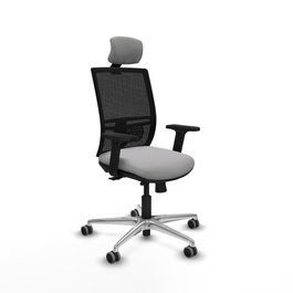 PIQUERAS Y CRESPO Silla de oficina Yunquera con mecanismo Sincro/Traslack Gris claro y Negro