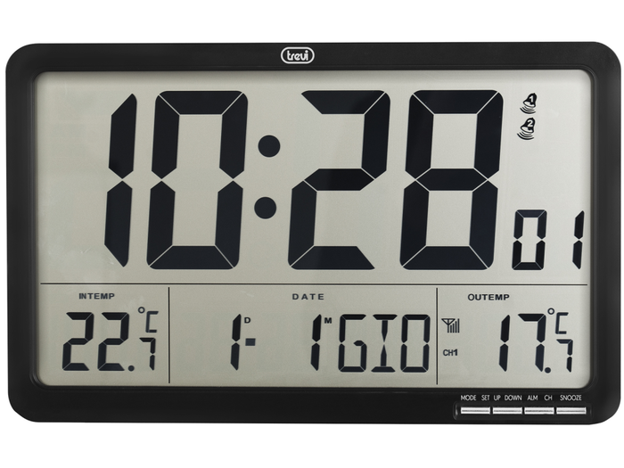 TREVI OM 3560 RC Termómetro LCD Negro para Interior y Exterior con Batería TREVI OM 3560 RC Termómetro LCD Negro para Interior y Exterior con Batería