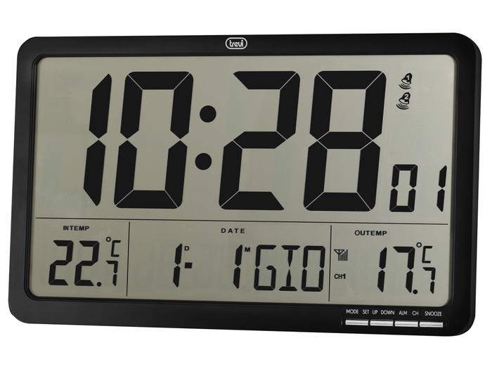 TREVI OM 3560 RC Termómetro LCD Negro para Interior y Exterior con Batería TREVI OM 3560 RC Termómetro LCD Negro para Interior y Exterior con Batería