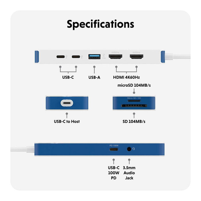 Targus HyperDrive Flex 9 Port Dual 4K HDMI USB-C Hub Targus HyperDrive Flex 9 Port Dual 4K HDMI USB-C Hub