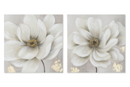 DKD Home Decor Cuadro Lienzo MDF 50x2,5x50 Amapola Surtido de 2