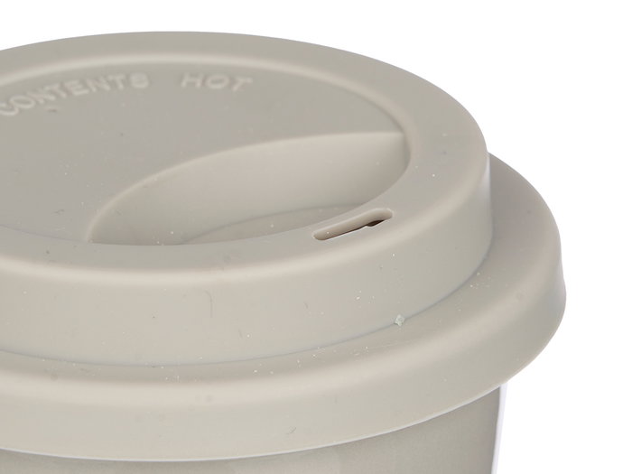 Vessia Vaso Tapa Silicona Gris 360 ml Porcelana 9.8 x 15 x 9.8 cm (Set de 12)