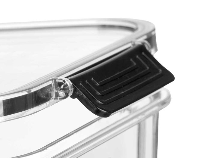 Leknes Fiambrera Hermética con Divisorios Negra 2L, 24x16.5x9 cm (Set de 12)