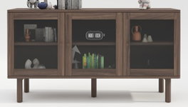 DKD Home Decor Buffet Kith Marrón Oscuro con Cristal