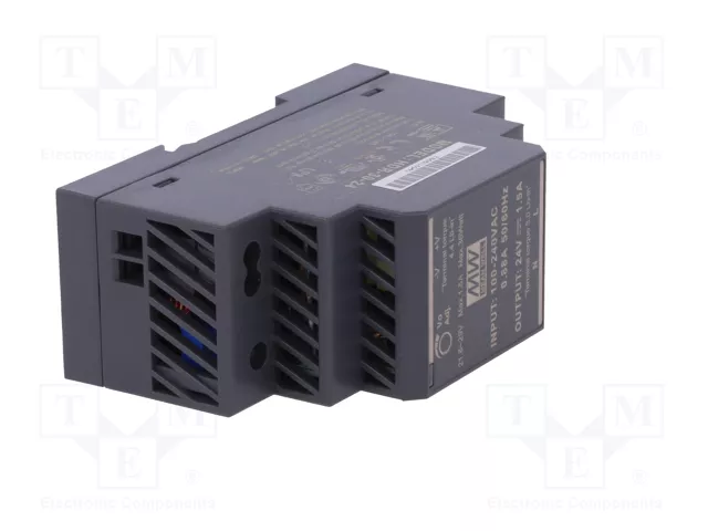 MEAN WELL HDR-30-24 Fuente de alimentación de impulso 36W 24VDC 1,5A