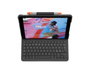 Logitech Slim Folio para iPad 7ma y 8va generación: Teclado Bluetooth con teclas iOS, batería 4 años, protector y soporte ajustable