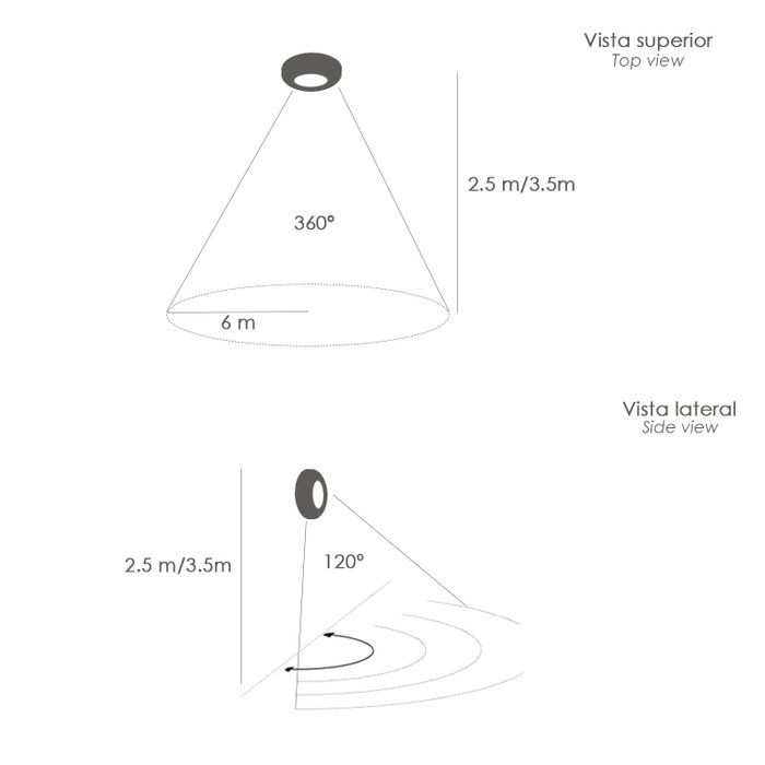 MAURER Detector de Movimiento Infrarrojo con Sensor Crepuscular 360º MAURER Detector de Movimiento Infrarrojo con Sensor Crepuscular 360º