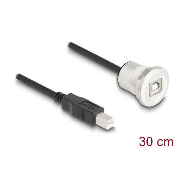 DeLOCK Cable USB 2.0 con toma de montaje USB B, 0,3 m