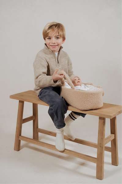 Muñecas Arias Muñeca Elegance 33 cm Beige Babyto con Capazo, Cuerpo Vinyl, Sexo Niño
