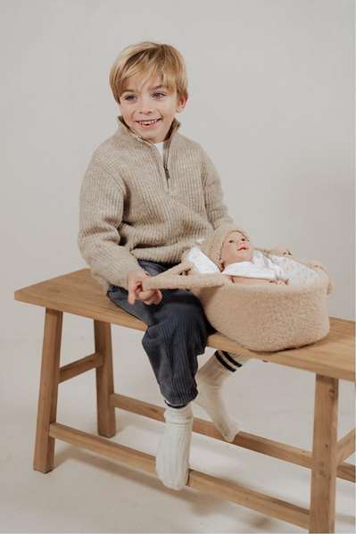 Muñecas Arias Muñeca Elegance 33 cm Beige Babyto con Capazo, Cuerpo Vinyl, Sexo Niño