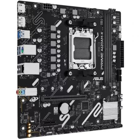 ASUS PRIME A620AM-K Placa Base Micro ATX AMD AM5 Socket AM5 Compatible con Ryzen 9000/8000/7000 DDR5 PCIe 4.0 M.2 NVMe Aura Sync RGB 90MB1GX0-M0EAY0