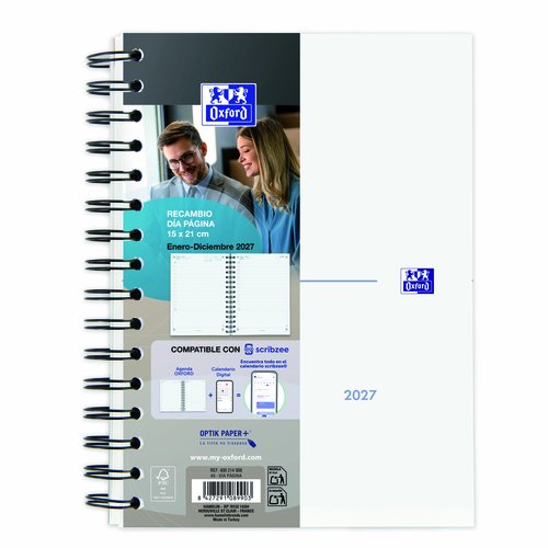 OXFORD Recambio Agenda Anual 2027 My Fab Wire-O A5 210x150 D/P OXFORD Recambio Agenda Anual 2027 My Fab Wire-O A5 210x150 D/P
