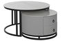 DKD Home Decor Mesa Centro Glam Set de 2 Piezas 80 x 45 x 80 cm Piedra Sinterizada Metal