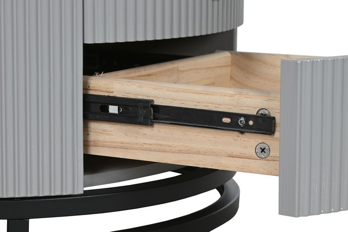 DKD Home Decor Mesa Centro Glam Set de 2 Piezas 80 x 45 x 80 cm Piedra Sinterizada Metal