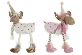 DKD Home Decor Figura Poliéster Surtido de 2 Unidades Rosa y Blanco