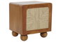 DKD Home Decor Mesita de Noche Item Home Acacia Ratan Marron Oscuro Natural 40 x 50 x 50 cm