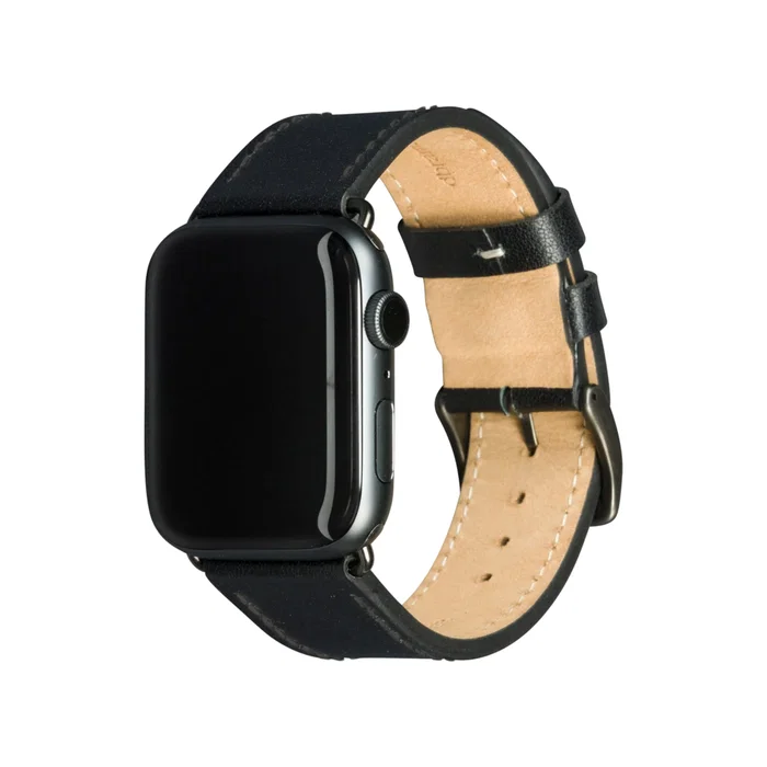 Dbramante1928 Copenhagen Correa de cuero para Apple Watch - Grupo de rock - Negro/Gris - 30 Piezas