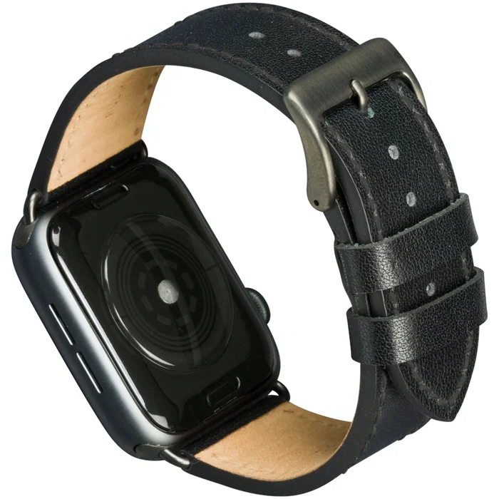 Dbramante1928 Copenhagen Correa de cuero para Apple Watch - Grupo de rock - Negro/Gris - 30 Piezas
