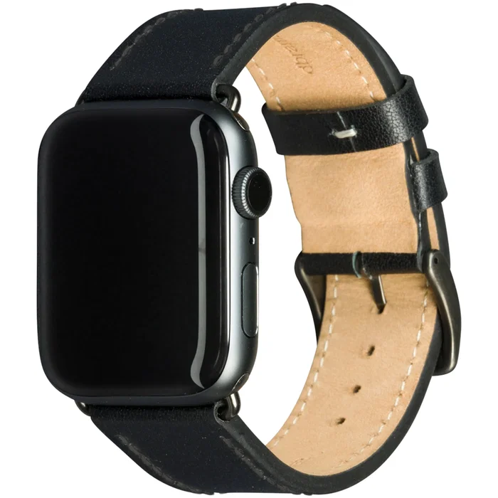 Dbramante1928 Copenhagen Correa de cuero para Apple Watch - Grupo de rock - Negro/Gris - 30 Piezas