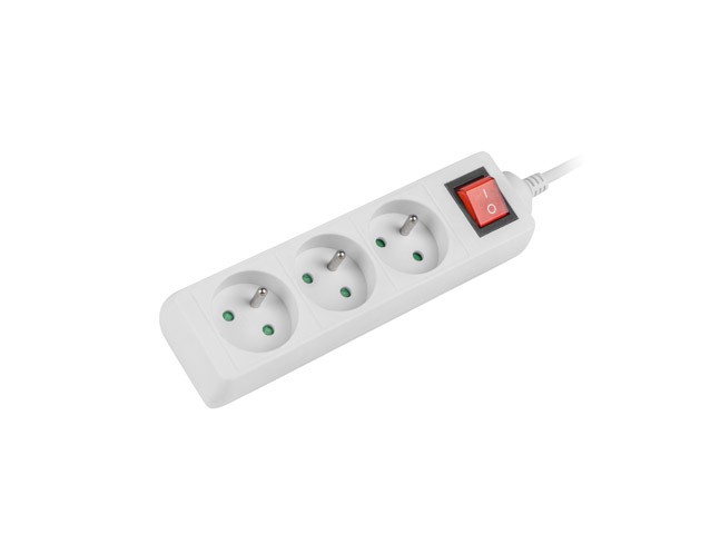 Lanberg Regleta de 3 tomas PL con interruptor, 1.5m, blanca Lanberg Regleta de 3 tomas PL con interruptor, 1.5m, blanca