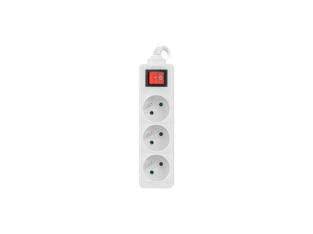 Lanberg Regleta de 3 tomas PL con interruptor, 1.5m, blanca Lanberg Regleta de 3 tomas PL con interruptor, 1.5m, blanca