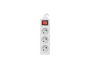 Lanberg Regleta de 3 tomas PL con interruptor, 1.5m, blanca