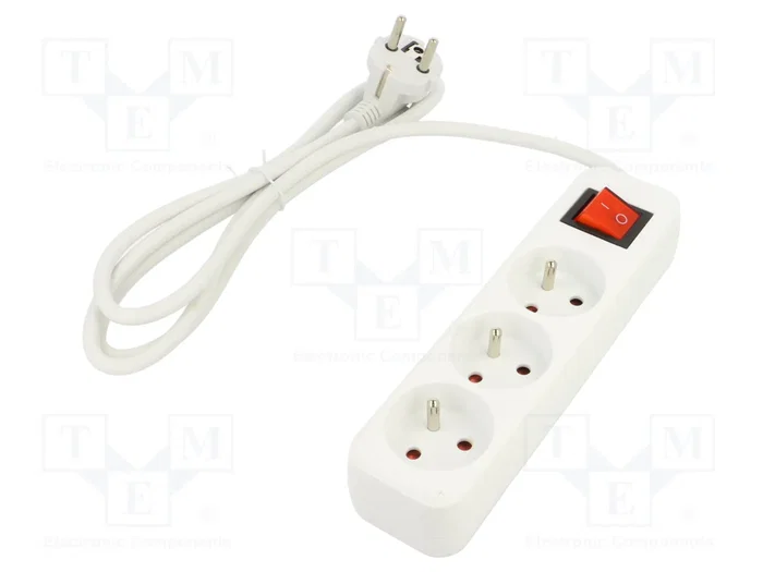 Lanberg Regleta de 3 tomas PL con interruptor, 1.5m, blanca Lanberg Regleta de 3 tomas PL con interruptor, 1.5m, blanca