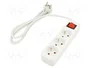Lanberg Regleta de 3 tomas PL con interruptor, 1.5m, blanca