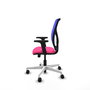 PIQUERAS Y CRESPO Silla de oficina Motilla con mecanismo Sincro/Traslack Rosa y Azul