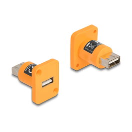 DeLOCK Módulo USB 2.0 Tipo-A hembra a hembra naranja