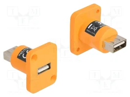 DeLOCK Módulo USB 2.0 Tipo-A hembra a hembra naranja tipo D