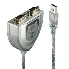 Lindy Cable USB A a DB-9 (RS-232) Serie, Modelo 42889, Plata, 0.6 m, Conectores Macho USB A y DB-9