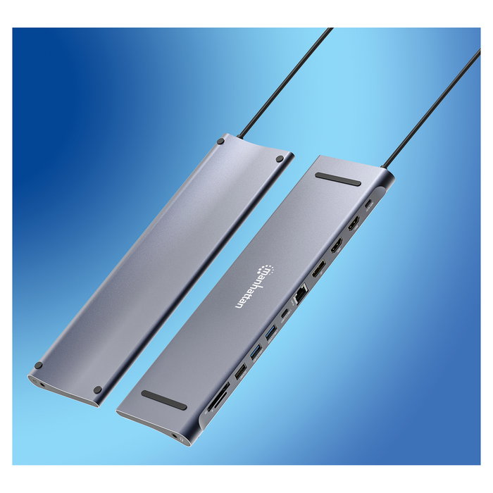 MANHATTAN Docking Station 12-en-1 4K HDMI 2xDP 3xUSB-A para Portátil MANHATTAN Docking Station 12-en-1 4K HDMI 2xDP 3xUSB-A para Portátil