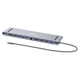 MANHATTAN Dockingstation 12-in-1 4K con 2x HDMI, 1x DP, 3x USB-A y PD 100W