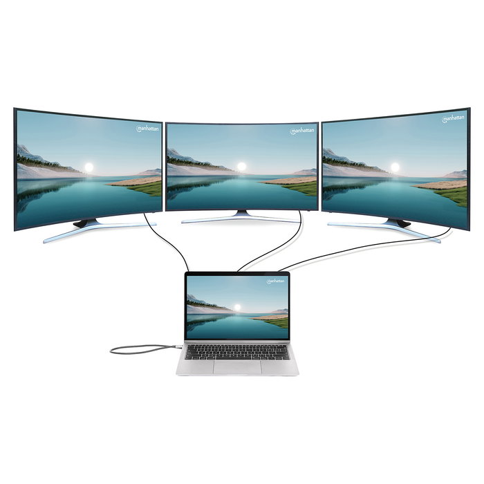 MANHATTAN Docking Station 12-en-1 4K HDMI 2xDP 3xUSB-A para Portátil MANHATTAN Docking Station 12-en-1 4K HDMI 2xDP 3xUSB-A para Portátil